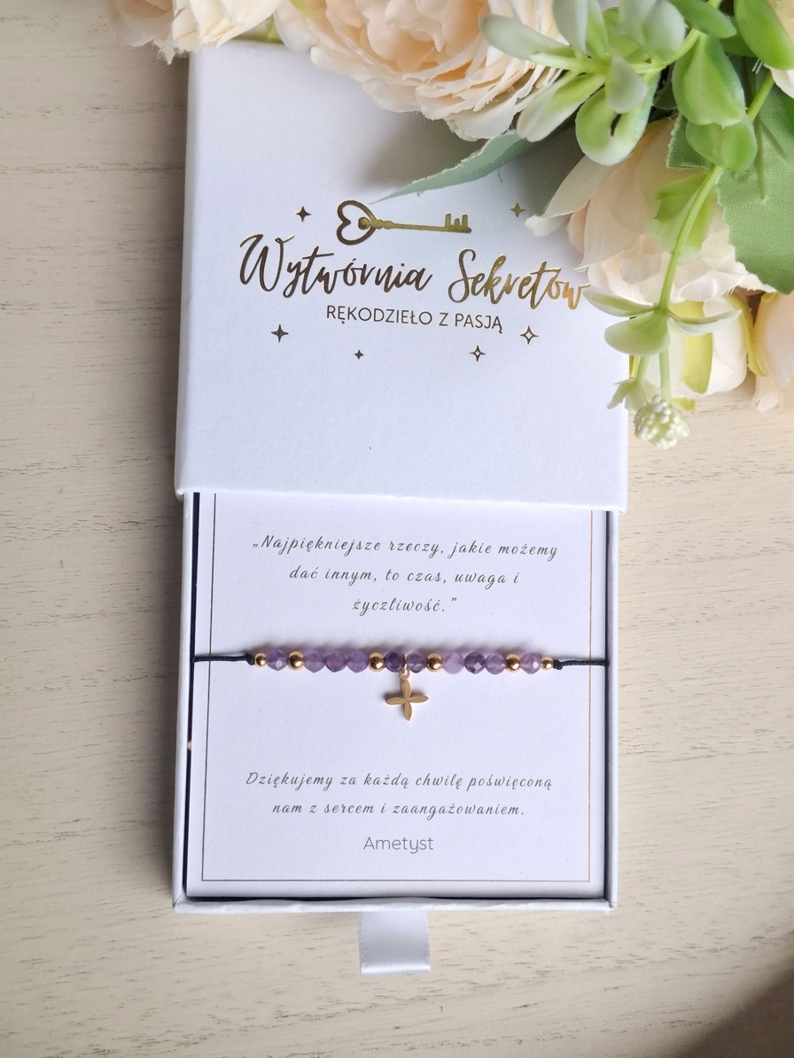 bransoletka z dedykacją dla wychowawcy z kamieni naturalnych bransoletka z dedykacją dla wychowawcy z kamieni naturalnych