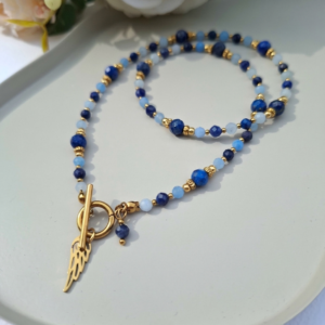 naszyjnik lapis lazuli i akwamaryn